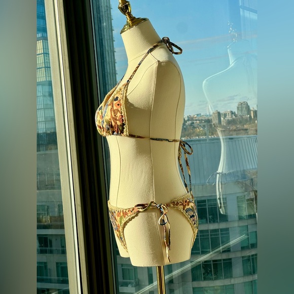 🆕 ZIMMERMANN 🧿 NWT Junie Crochet Edge Floral Print Bikini Sz 3 US 8 / 10 - Picture 8 of 13